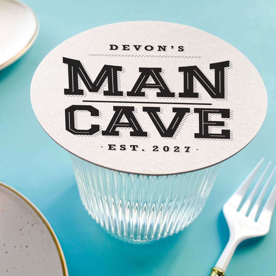 Custom Text Coasters - Man Cave