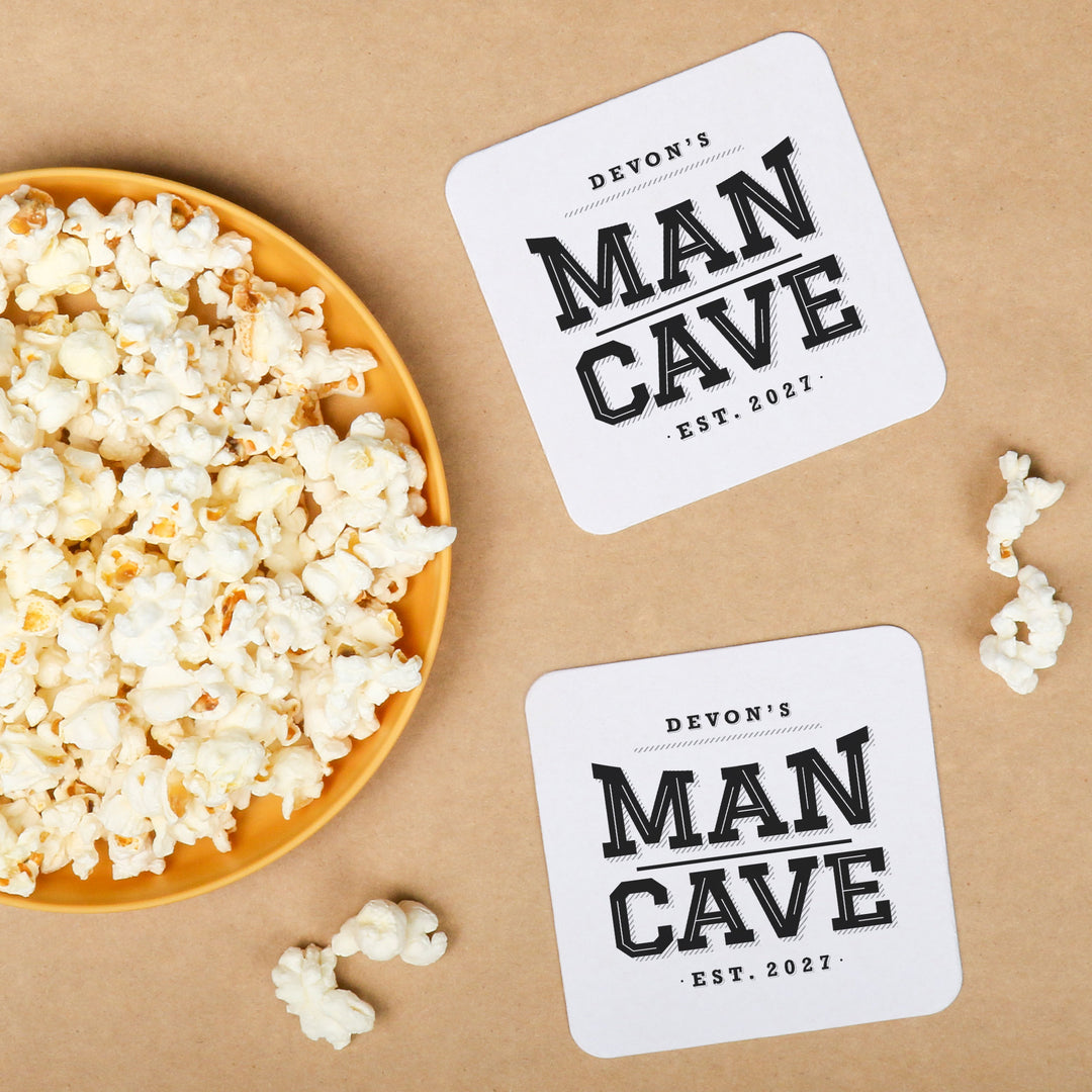 Custom Text Coasters - Man Cave