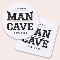 Custom Text Coasters - Man Cave