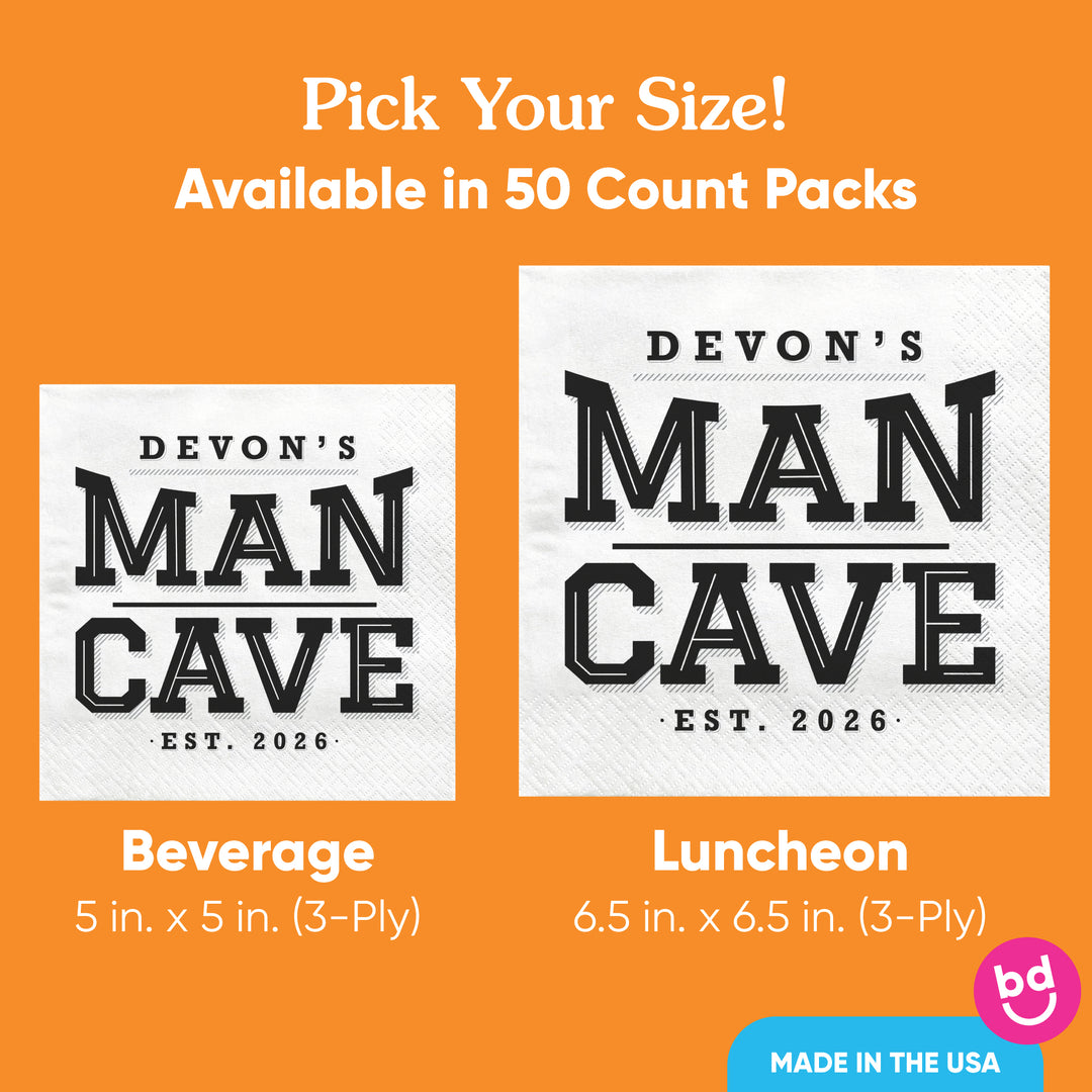 Custom Text - Man Cave Napkins - 50 Ct
