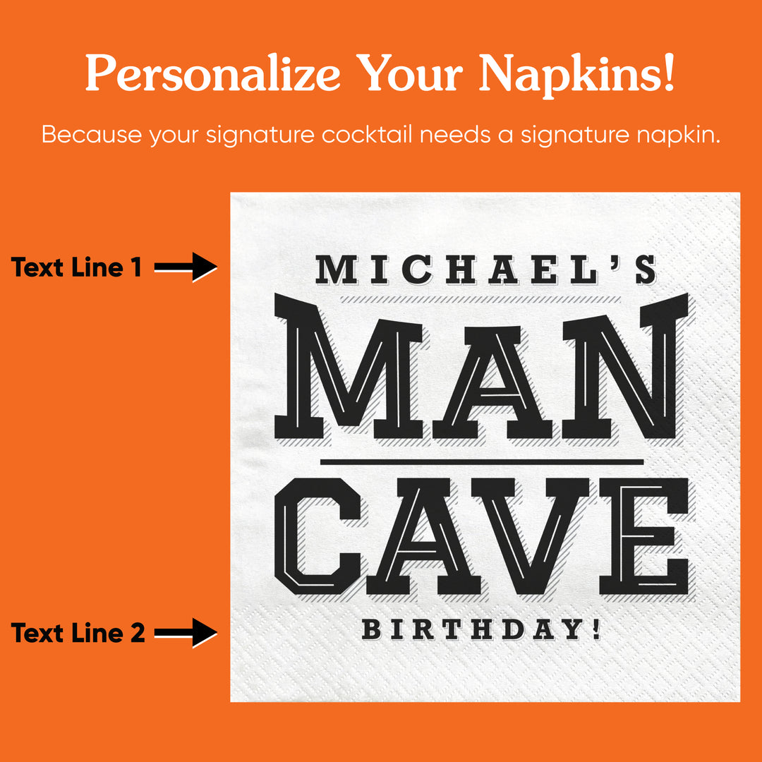 Custom Text - Man Cave Napkins - 50 Ct