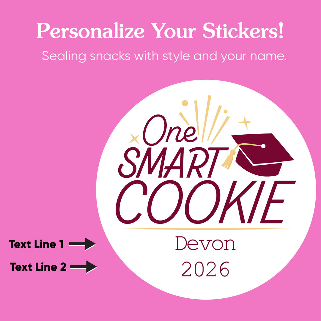 Maroon personalized graduation cookie favors
