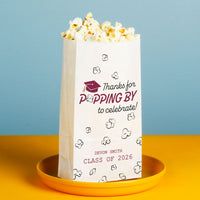 Maroon graduation popcorn bag gusset detail