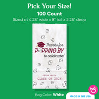 100-count Maroon personalized snack bags stacked