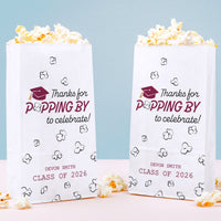 Maroon personalized graduation popcorn bags 100ct