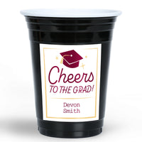 Maroon personalized graduation party cups 16ct