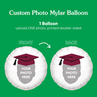Personalized Fun Face Maroon Grad Cap Balloon - Double Sided - 1 Ct