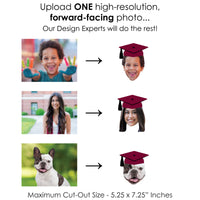 Custom Fun Face Maroon Grad Cap Essentials - 20 Ct