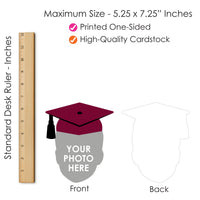 Custom Fun Face Maroon Grad Cap Essentials - 20 Ct