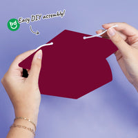 Maroon Grad Cap Garland Banner - 15 Pc
