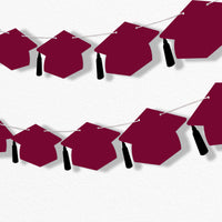 Graduation Grad Cap Garland Banner - 15 Pc