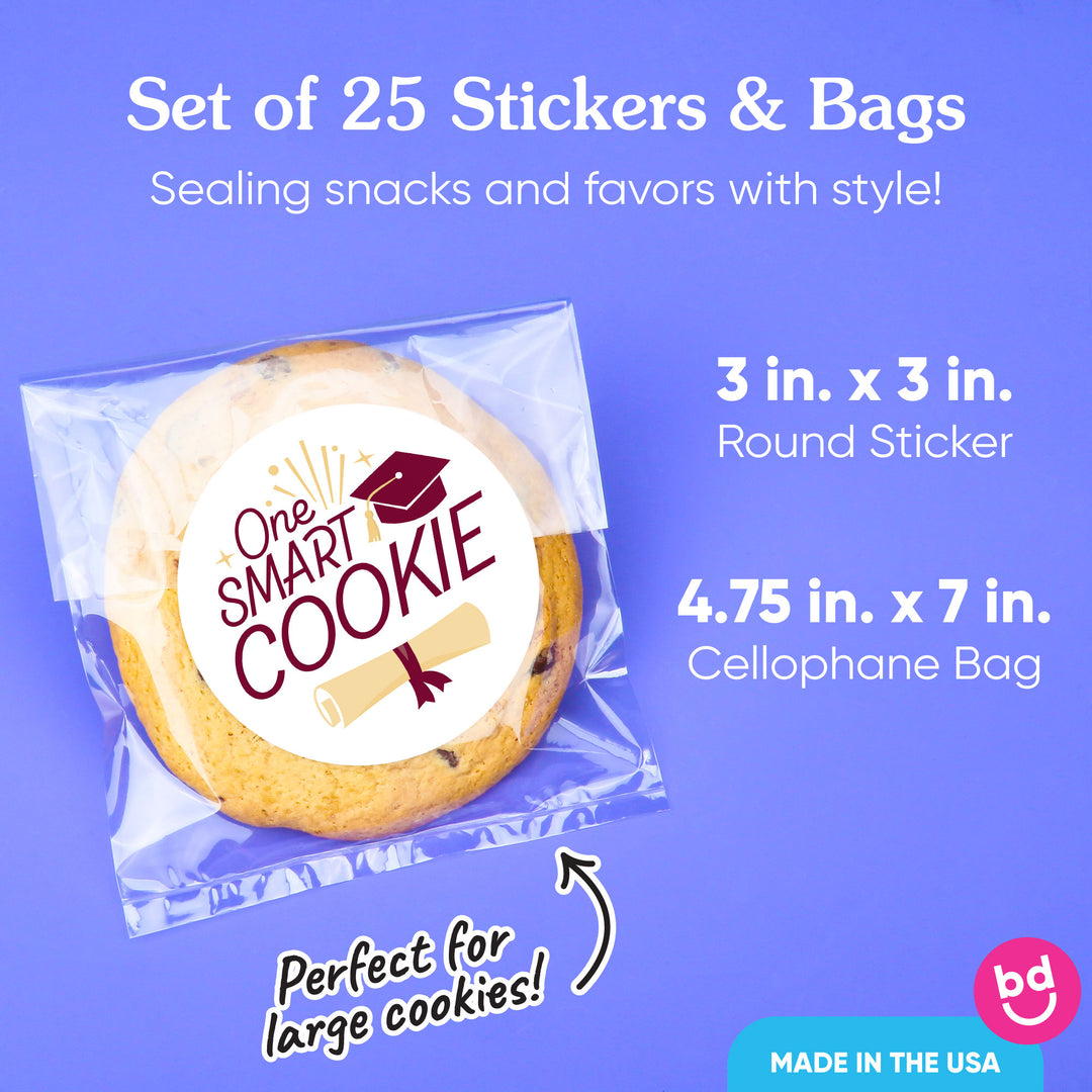 25-count Maroon cookie bags