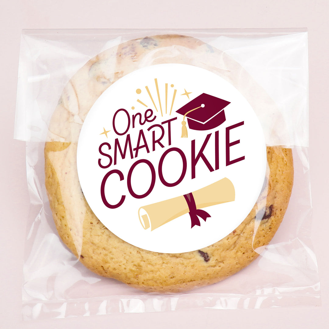 Maroon Graduation Clear Cookie Bags 25ct