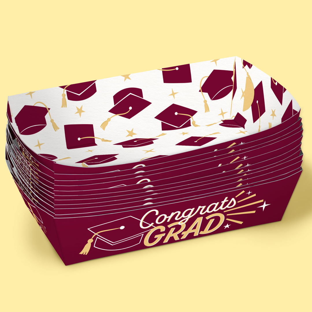 12-count Maroon trays flat-packed