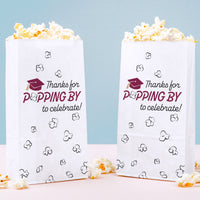 Maroon Graduation Popcorn Bags 25ct snack bags