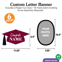 Custom Photo Maroon Grad Letter Banner