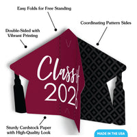 Maroon Graduation 3D Centerpieces - 8 Ct