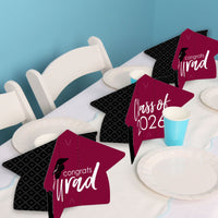 Maroon Graduation 3D Centerpieces - 8 Ct