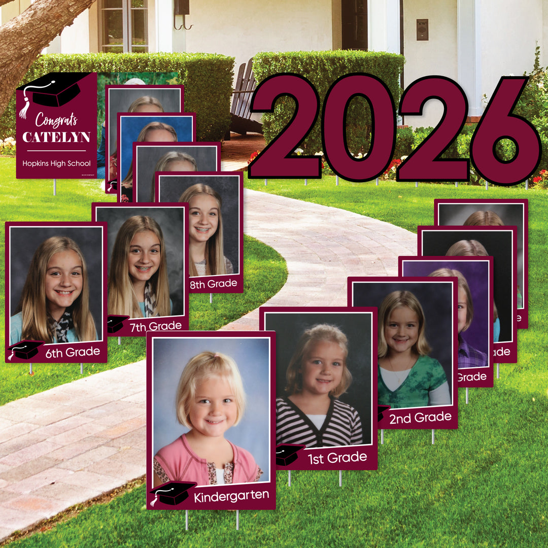 Custom Photo Graduation Party Yard Sign Set