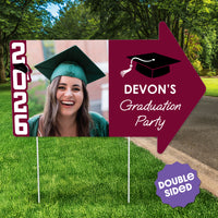 Custom Maroon Grad Yard Sign Arrows - 1 Ct