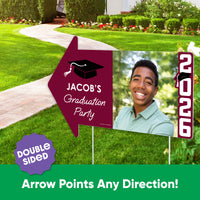 Custom Maroon Grad Yard Sign Arrows - 1 Ct