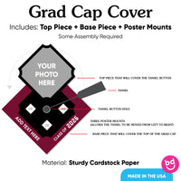 Graduation cap cover pieces included in kit