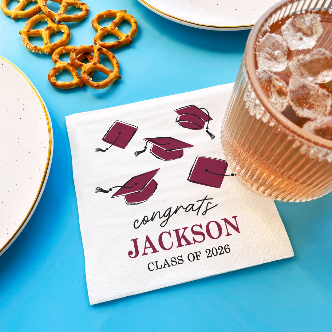 Custom Text - Maroon Grad Napkins