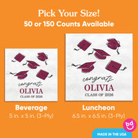 Custom Text - Maroon Grad Napkins