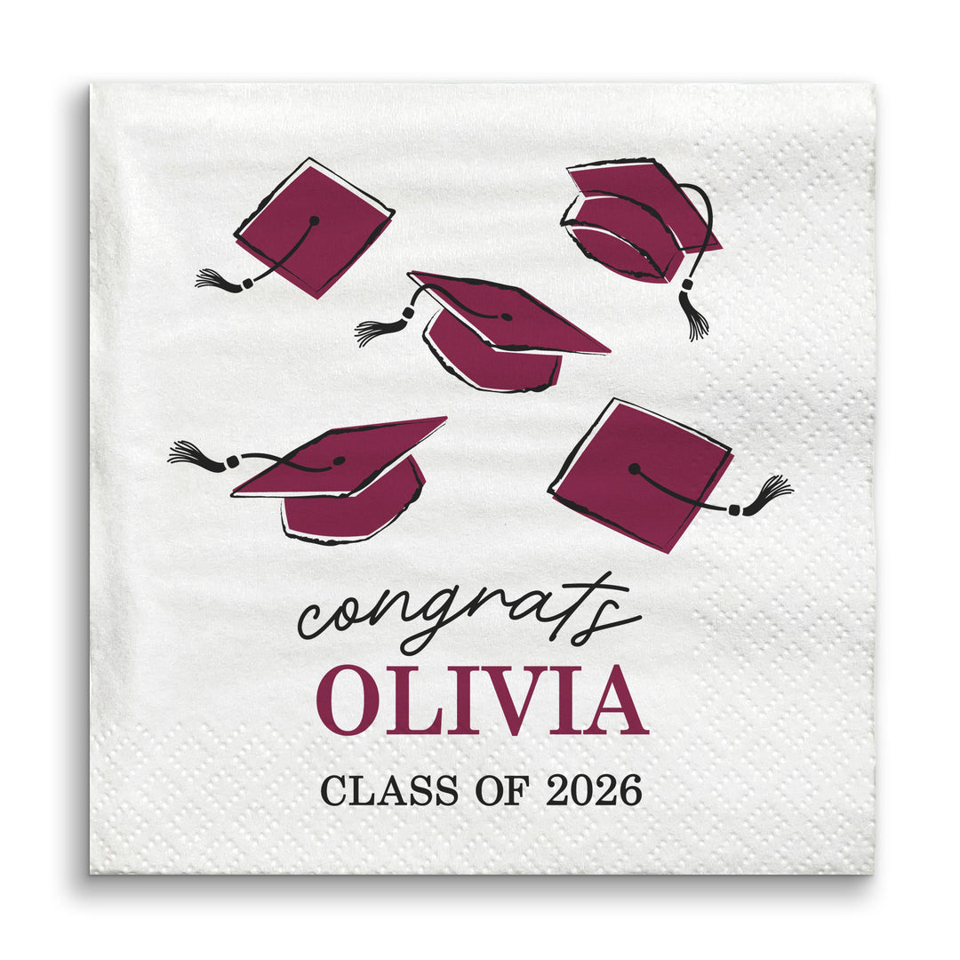 Custom Text - Maroon Grad Napkins