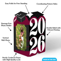 Maroon Graduation Photo Centerpieces - 8 Ct