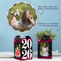 Maroon Graduation Photo Centerpieces - 8 Ct