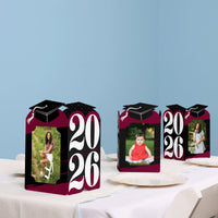 Maroon Graduation Photo Centerpieces - 8 Ct