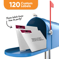 Custom Text Maroon Graduation Return Address Labels - 120 Ct