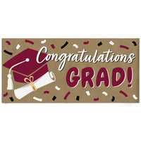 Maroon graduation kraft paper banner party decor