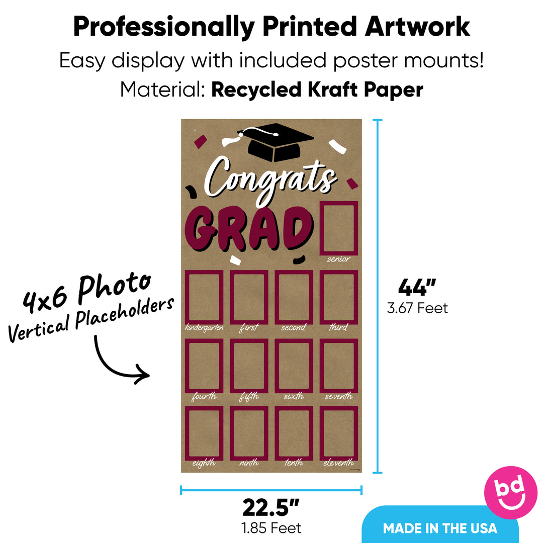 Maroon Grad Kraft Photo Banner