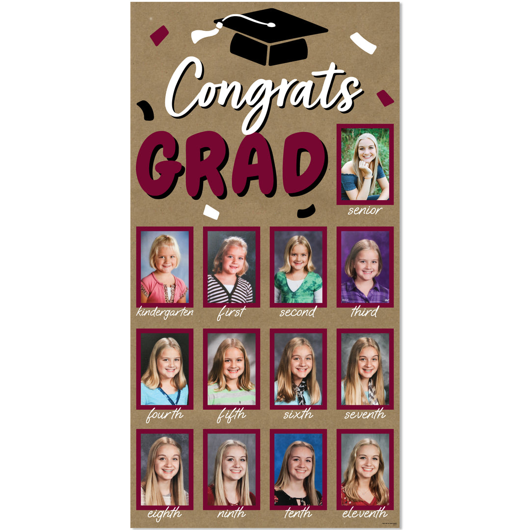 Maroon Grad Kraft Photo Banner