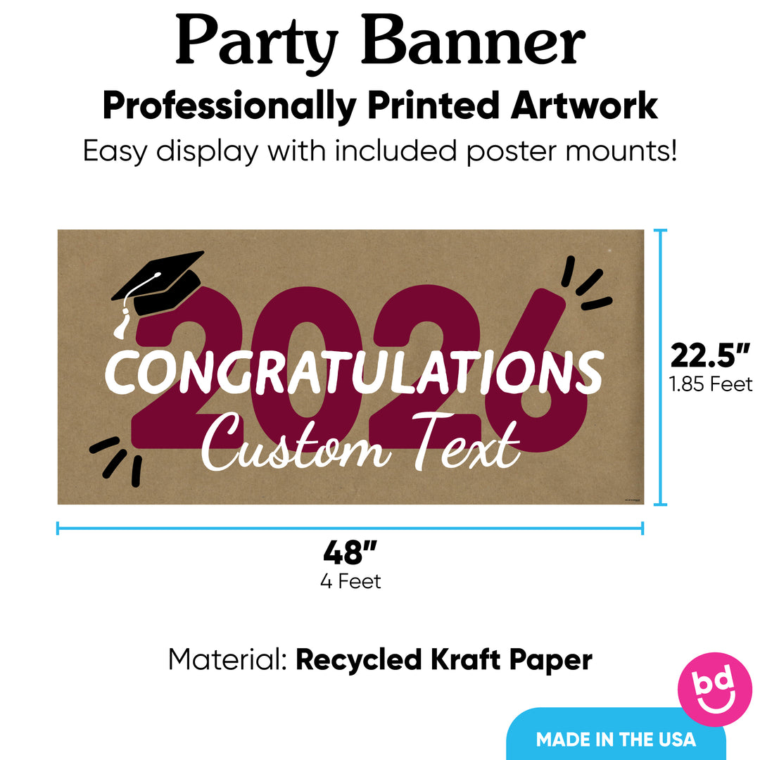 Maroon Class of 2026 banner with included mounts