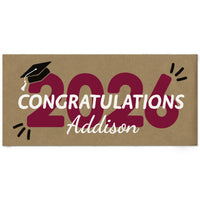 Maroon Class of 2026 graduation kraft paper banner decor