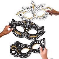 Masquerade - Mask Decorations - Venetian Mask Party Large Photo Props - 3 Pc