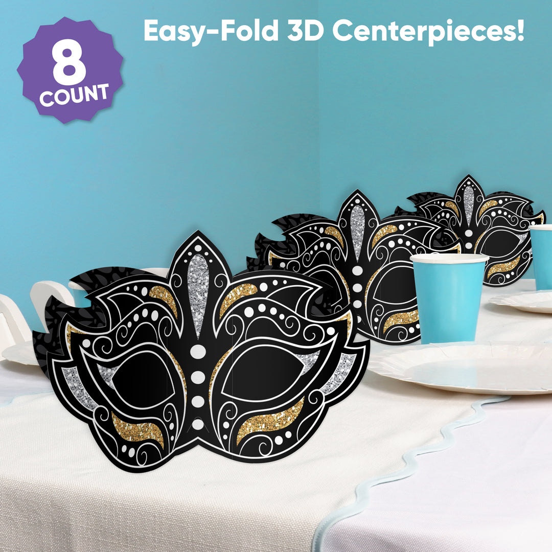Masquerade 3D Centerpieces - 8 Ct