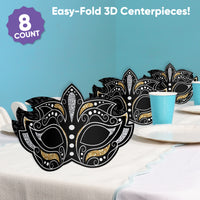 Masquerade 3D Centerpieces - 8 Ct