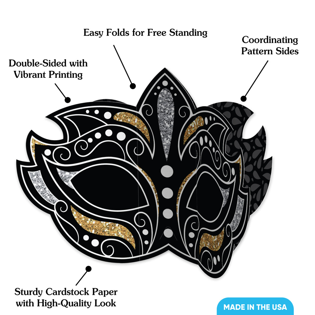 Masquerade 3D Centerpieces - 8 Ct