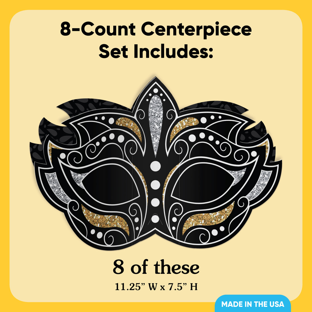 Masquerade 3D Centerpieces - 8 Ct