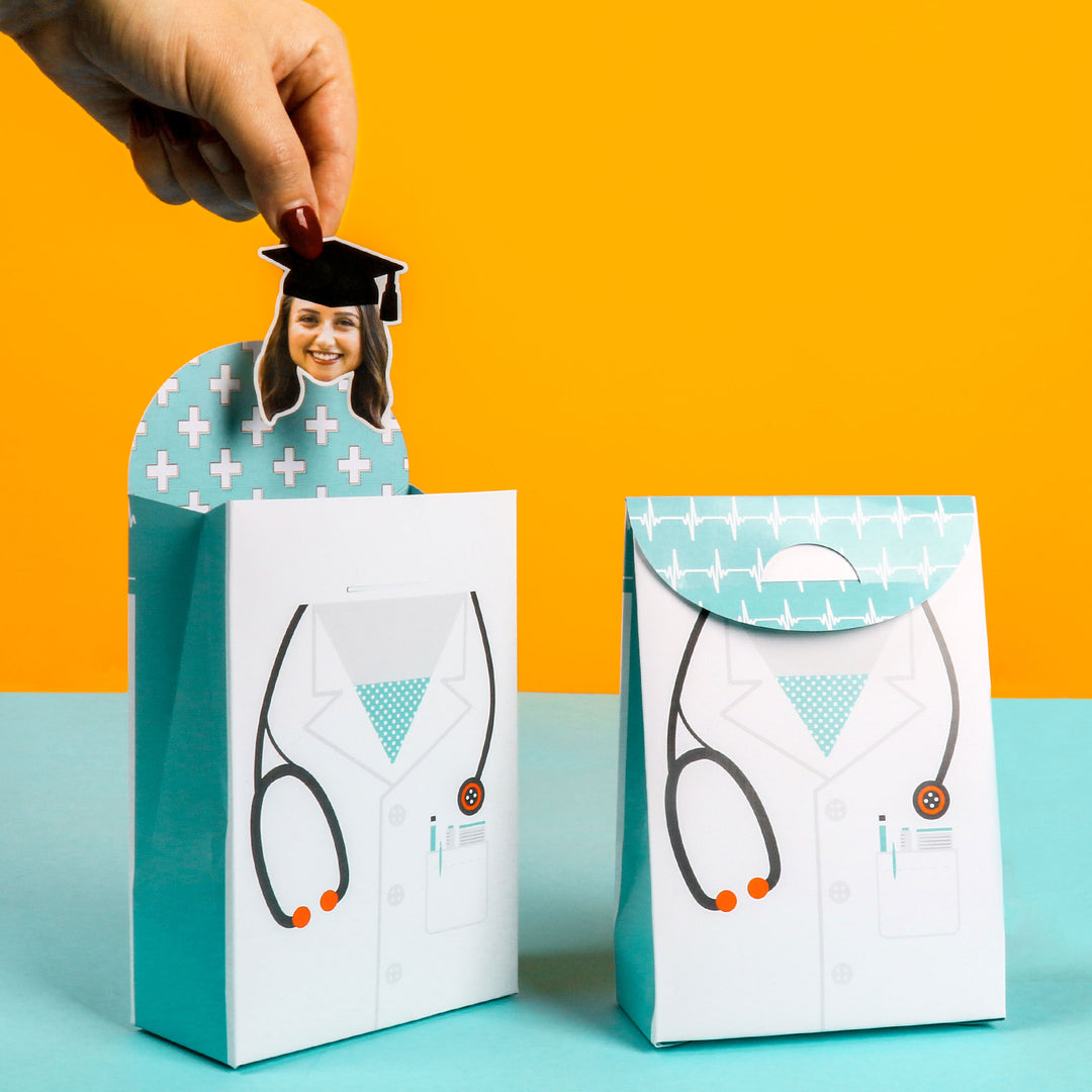 Medical School Grad - Doctor Graduation Gift Favor Bags - Party Goodie Boxes - Set of 12