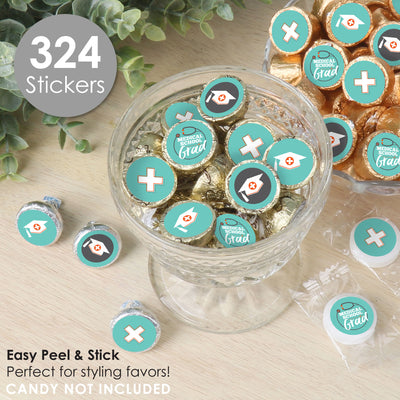 Medical School Grad - Doctor Graduation Party Small Round Candy Stickers - Party Favor Labels - 324 Count