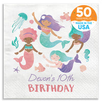 Custom Text Napkins - Mermaid