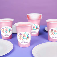 Custom Text Party Cups - Mermaid - 16 Ct