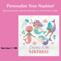 Custom Text Napkins - Mermaid