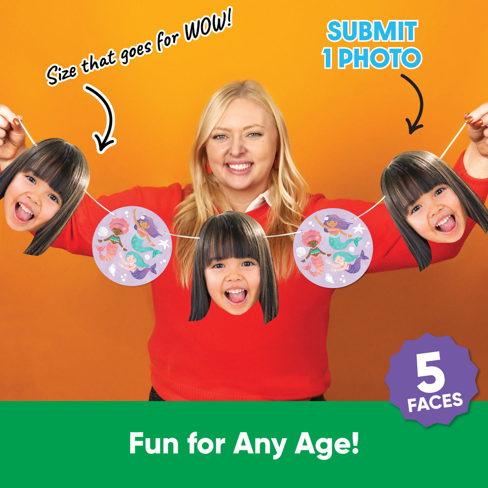 Custom Face Mermaid Garland Banner