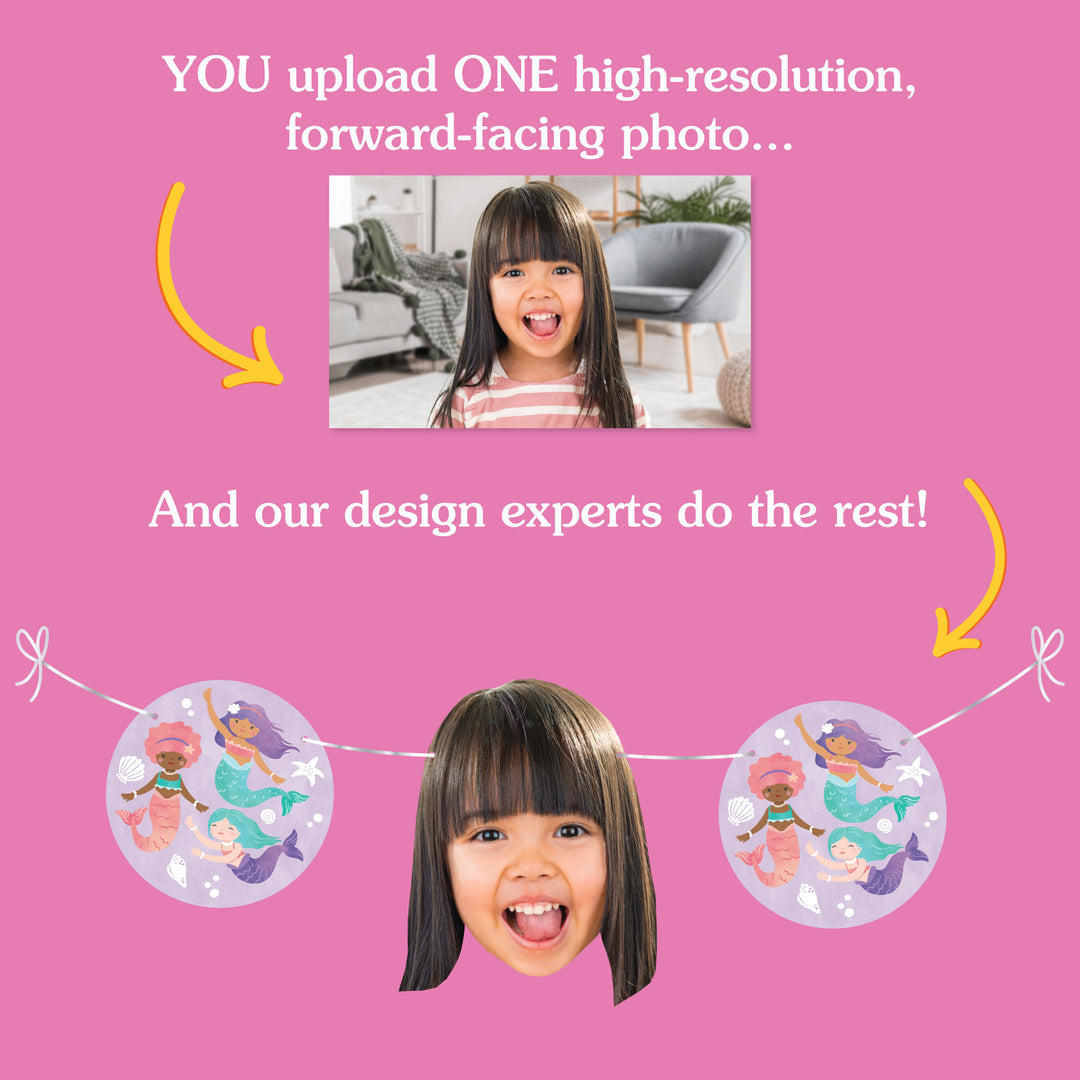 Custom Face Mermaid Garland Banner